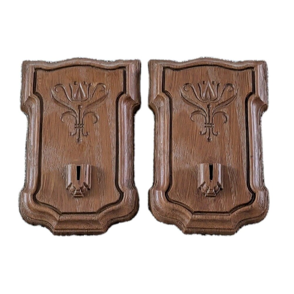 Vintage Pair Homco 4222 Sconces Candle Holder Wall Hanging 1981 Made in USA